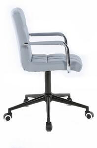 LuxuryForm Židle VERONA na černé podstavě s kolečky - šedá