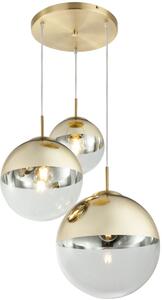 Globo Lighting Varus závěsné svítidlo 3x40 W průhledná-zlatá 15855-3