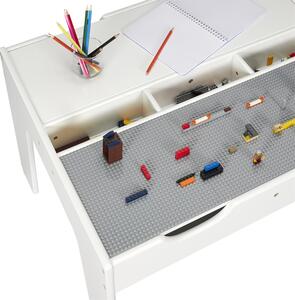Home Deco Kids Dětský stůl pro 2 s LEGO deskou a úložným prostorem bílý
