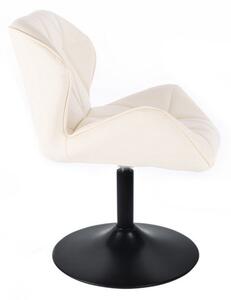 LuxuryForm Židle MILANO na černé kulaté podstavě - krémová