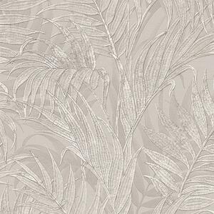 Luxusní šedostříbrná vliesová tapeta, palmové listy GR322103, Grace, Design ID
