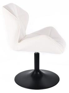 LuxuryForm Židle MILANO na černé kulaté podstavě - bílá