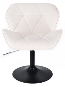 LuxuryForm Židle MILANO na černé kulaté podstavě - bílá