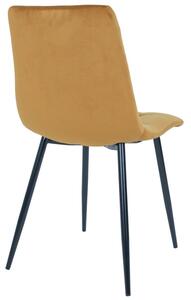 Nordic Living Žlutá sametová jídelní židle Nellie