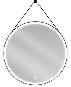 Mexen Reni, kulaté podsvícené koupelnové zrcadlo, 90 cm, LED 6000K, antizapařovací, černý rám - 9812-090-090-611-70
