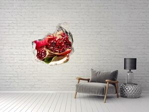 Nálepka 3D díra na zeď Granátové jablko s listmi nd-p-59972943