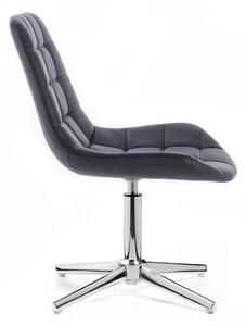 LuxuryForm Židle PARIS na stříbrném kříži - černá