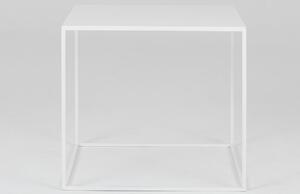 Nordic Design Bílý kovový konferenční stolek Moreno 50 x 50 cm