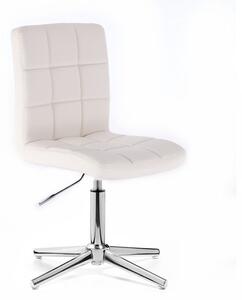 LuxuryForm Židle TOLEDO na stříbrném kříži - bílá