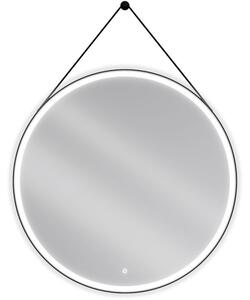 Mexen Reni koupelnové zrcadlo osvětlené, kulaté 100 cm, LED 6000K, antifog, černý rám - 9812-100-100-611-70