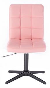 LuxuryForm Židle TOLEDO na černém kříži - růžová