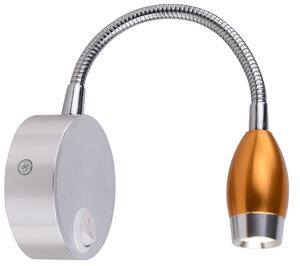 CLX Nástěnná LED lampa k posteli ROMEO, 3W, teplá bílá, zlatá 21-43344