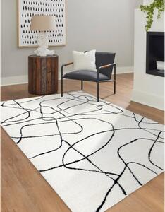 Dywany Łuszczów, Kusový koberec Mode 8522 abstract cream/black, 80x150, bílá, chodba / předsíň