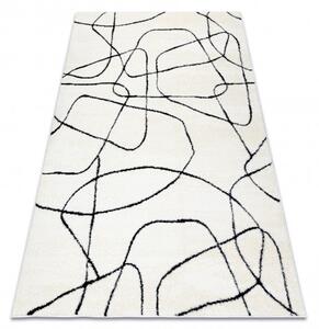 Dywany Łuszczów, Kusový koberec Mode 8522 abstract cream/black, 80x150, bílá, chodba / předsíň