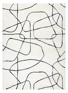 Dywany Łuszczów, Kusový koberec Mode 8522 abstract cream/black, 80x150, bílá, chodba / předsíň