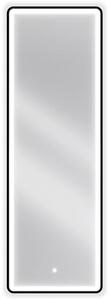 Mexen Coro zrcadlo koupelnové podsvícené 50 x 150 cm, LED 6000K, protimlžící, černý rám - 9817-050-150-611-70