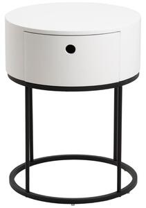 Scandi Bílý dřevěný noční stolek Pulo 40 cm