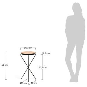 Akátový odkládací stolek Kave Home Ayumi 32 cm