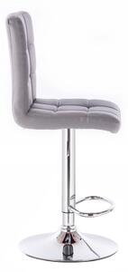 LuxuryForm Barová židle TOLEDO na stříbrné kulaté podstavě - šedá