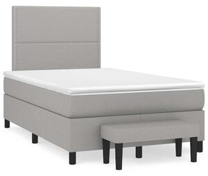 Box spring postel s matrací světle šedá 120x190 cm textil 3270348