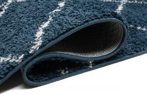 Kusový koberec shaggy Praka modrý atyp 80x300cm