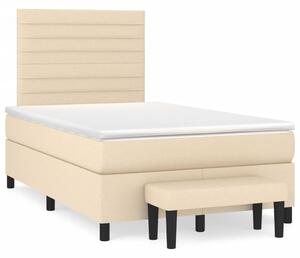 Box spring postel s matrací krémová 120x190 cm textil 3270367