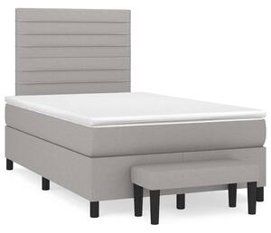 Box spring postel s matrací světle šedá 120x190 cm textil 3270362