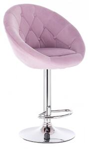 LuxuryForm Barová židle VERA VELUR na stříbrné kulaté podstavě - fialový vřes