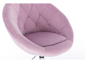 LuxuryForm Barová židle VERA VELUR na černé podstavě - fialový vřes