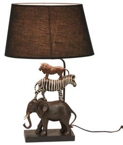 Figurální lampa se skulpturami volně žijícími zvířat savany 70 cm