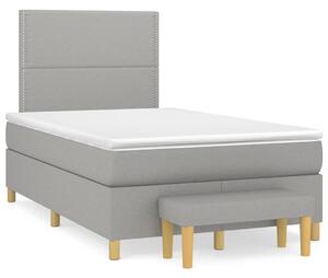 Box spring postel s matrací světle šedá 120x190 cm textil 3270397