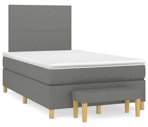 Box spring postel s matrací tmavě šedá 120x190 cm textil 3270391