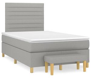 Box spring postel s matrací světle šedá 120x190 cm textil 3270411