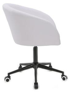 LuxuryForm Židle VENICE na černé podstavě s kolečky - bílá