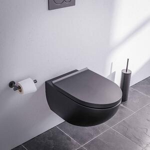 WC bez ráfku E-9030 v lesklé bílé barvě - včetně víka s tichým zavíráním