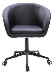 LuxuryForm Židle VENICE na černé podstavě s kolečky - černá