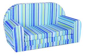 Svět pokojů Dětská sedací rozkládací pohovka 100 cm modré pásky