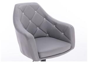 LuxuryForm Barová židle ROMA na černé podstavě - šedá