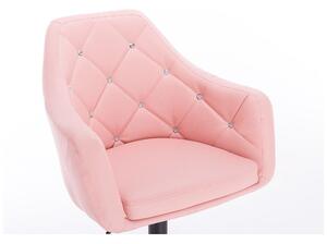 LuxuryForm Barová židle ROMA na černé podstavě - růžová
