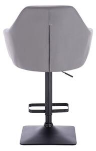 LuxuryForm Barová židle ROMA na černé podstavě - šedá
