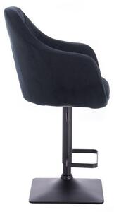 LuxuryForm Barová židle ROMA VELUR na černé podstavě - černá