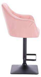 LuxuryForm Barová židle ROMA na černé podstavě - růžová