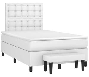 Box spring postel s matrací bílá 120x190 cm umělá kůže 3270452