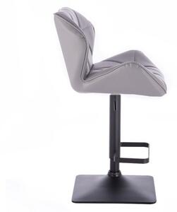 LuxuryForm Barová židle MILANO na černé podstavě - šedá