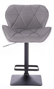 LuxuryForm Barová židle MILANO na černé podstavě - šedá