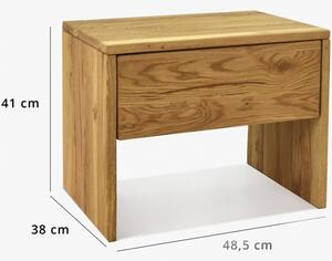 Woody Masivní dubový noční stolek Matteo 48,5 x 38 cm