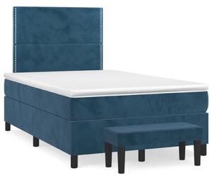 Box spring postel s matrací tmavě modrá 120x190 cm samet 3270467