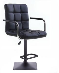 Barová židle VERONA na černé podstavě - černá