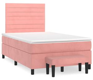 Box spring postel s matrací růžová 120x190 cm samet 3270480