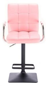 LuxuryForm Barová židle VERONA na černé podstavě - růžová